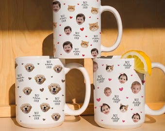 Personalized Faces Coffee Mug, Custom Grandma/grandpa Coffee Mug With Baby Photo, Custom Photo Mug, Grandma/grandpa Gift