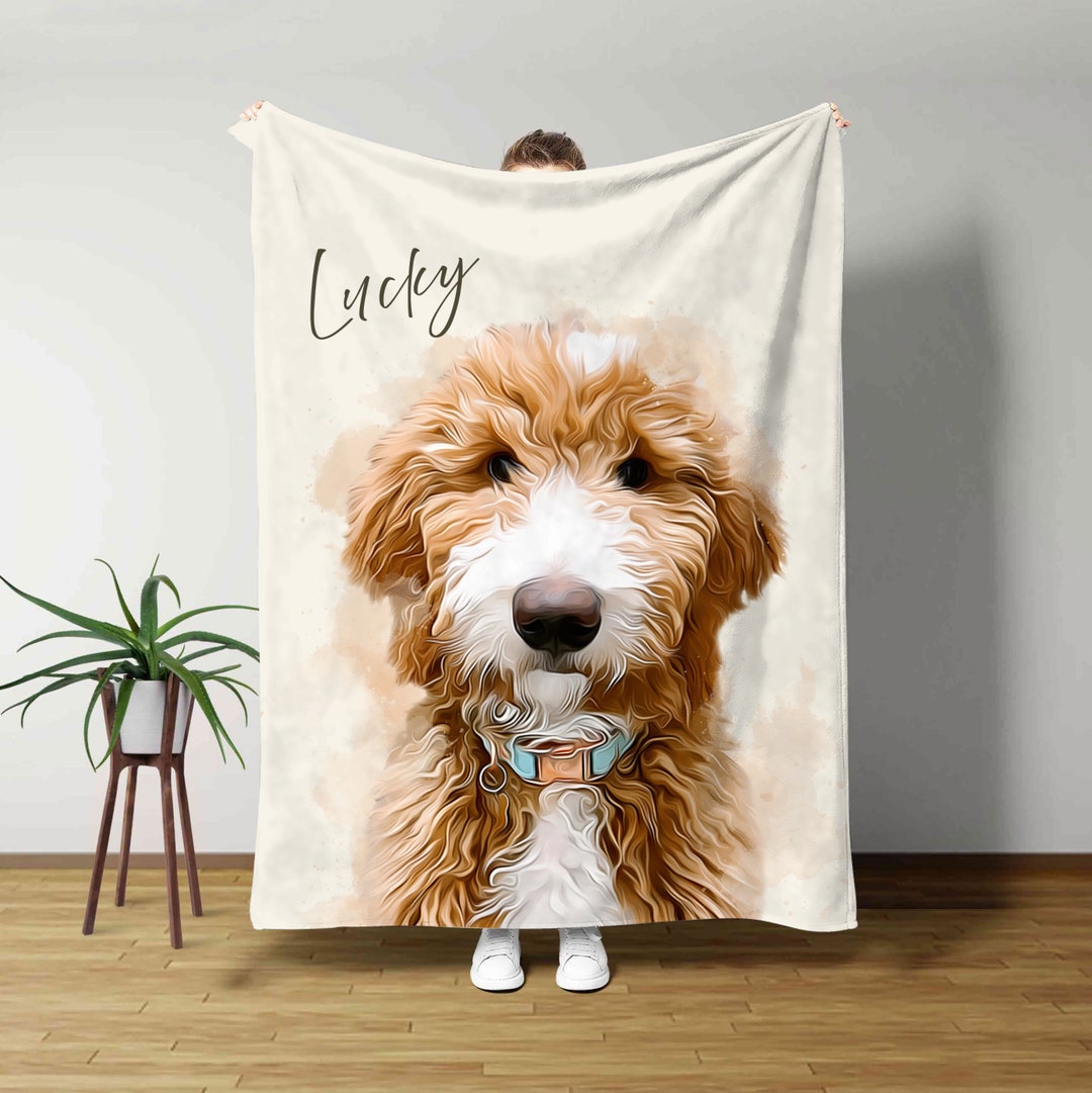 Dog Photo Blanket, Pet Memorial Gifts, Pet Loss Gift, Custom Photo Blanket Collage, Dog Memorial