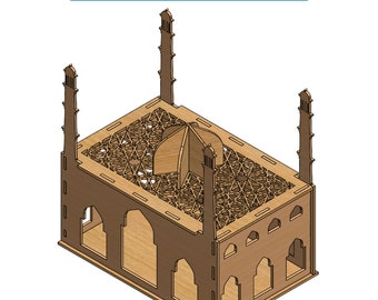 3D Islamic Mosque design art digital file for laser cutting