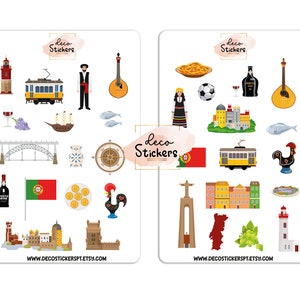 Portugal Stickers, Lisbon Stickers, Travel Stickers, Holidays Stickers, Bullet Journal Stickers, Planner Stickers, Country Stickers, Sticker