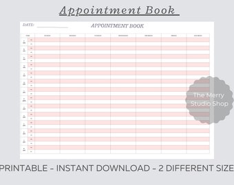 Appointment Book, Appointment Tracker, Therapist Notebook, Daily Appointment Schedule, Appointment Planner