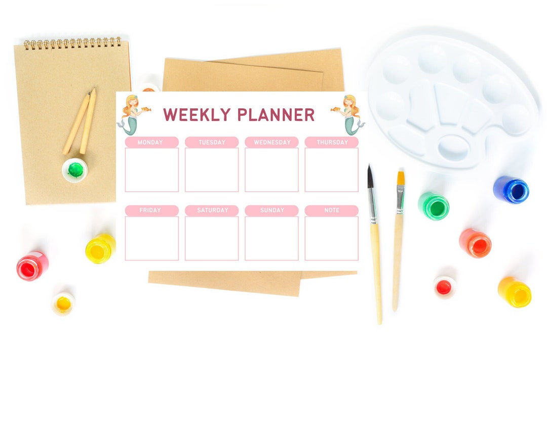 Kids Weekly Planner, Routine Chart, Kids Journal, Kids Weekly Agenda