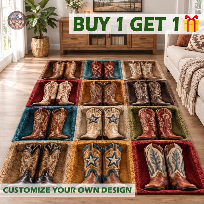 Rug With Cowboy Boots - Etsy
