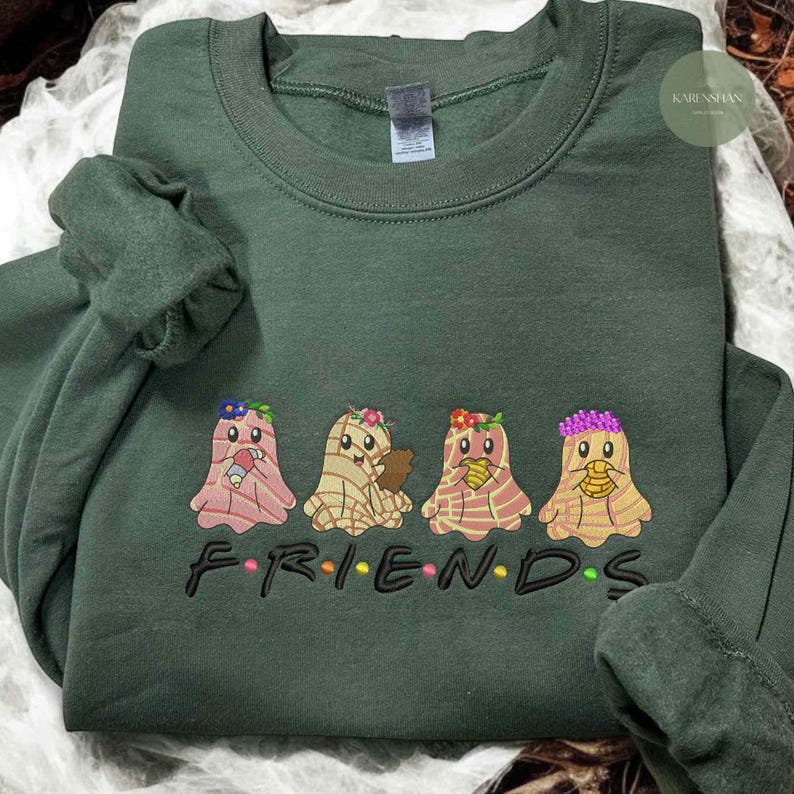 Pantasmas Spooky Embroidery Sweatshirt, Spooky Season Sweatshirt