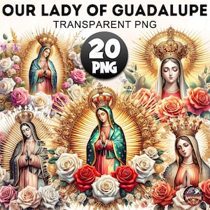 20+ Watercolor Our Lady of Guadalupe Clipart Bundle, Virgin of Guadalupe Png, Virgin Mary Png Clipart, High Quality Clipart,Digital Download