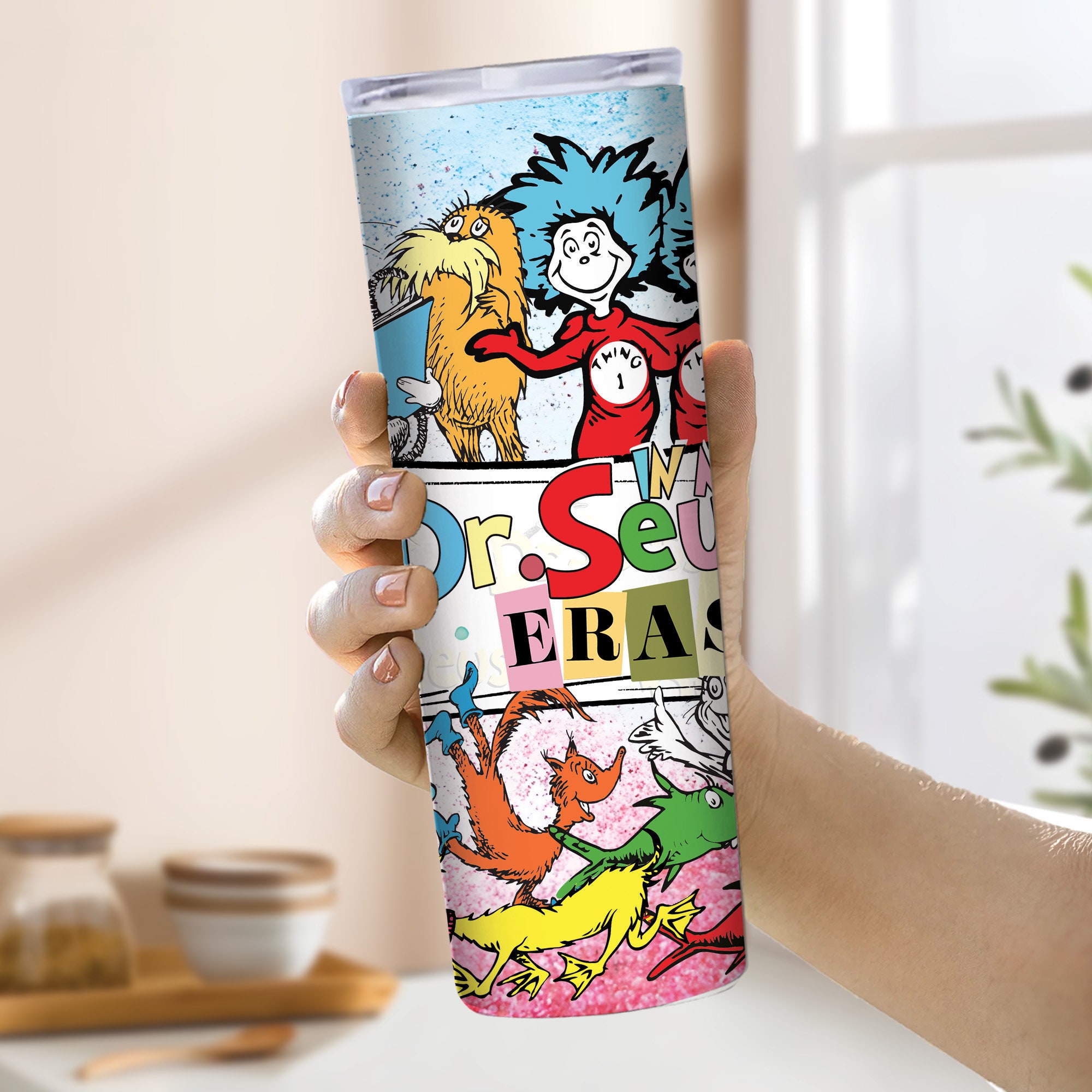 Discover Seuss Geisel Teacher 20oz Tumbler, Teacher Reading Book Tumbler