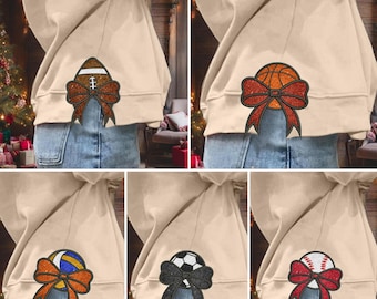 Bundle Sport Coquette Bow Applique Embroidery Design 3 Sizes, Glitter Bow Appliqué Embroidery, Sports Girly Bow Embroidery Sweatshirt Design