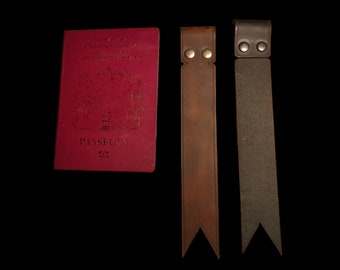 Personalized Full Grain Leather Bookmark, Gift Box