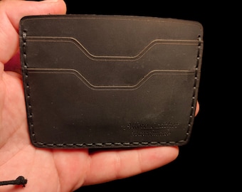 Personalized Full Grain Leather Card Holder: Minimalist Wallet