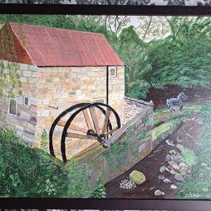 Wall Art / Original painting/ Muckhart Mill / framed / by Kerstin Ballantyne