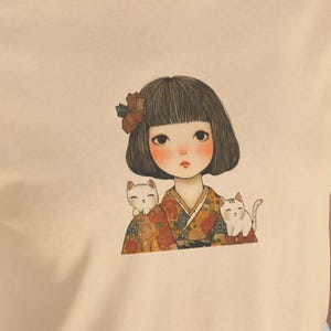 Design de camiseta de gato japonês vintage, camiseta, top unissex, camiseta gráfica, vestuário retrô para gatinhos