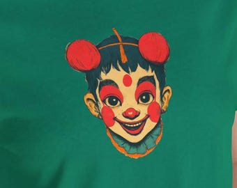 Clown Boho Vintage T-shirt, Unisex Tee, Retro Circus Shirt, Funny Circus Top, Cool Clown Costume