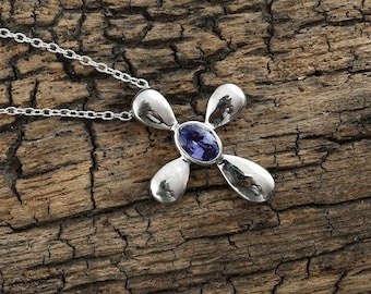 Oval Shape Natural Tanzanite Solitaire Pendant For Women And Girls / 14k Solid Gold Tanzanite Pendant / Daily Wear Pendant