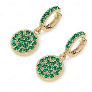 Zambian Emerald Earring - 14k Gold Emerald Stud Earrings - Solitaire Emerald Earrings - Engagement Earrings For Bridal - Gift For Wife
