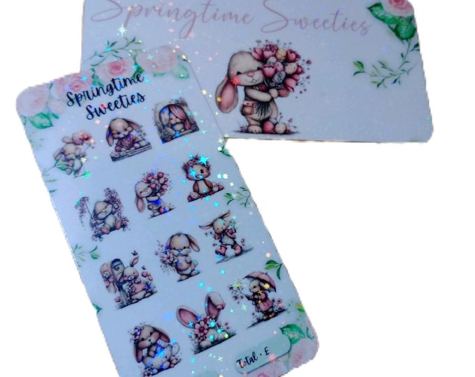 Springtime sweeties savings tracker. choose your own icons with holographic finish and matching wallet insert.