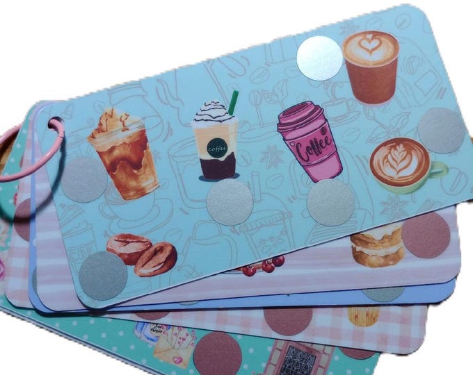 Mini savings challenge - cottage core treats themed scratch off cards.  save 60 to 70 per tracker,   6 trackers in total.