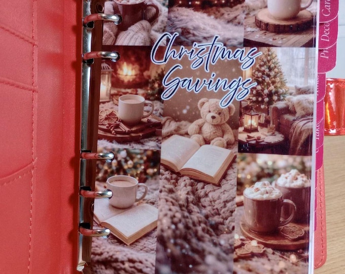 Christmas savings binder. incl dashboards, dashboard sized trackers and matching vellums. choose your own categories and savings amounts.