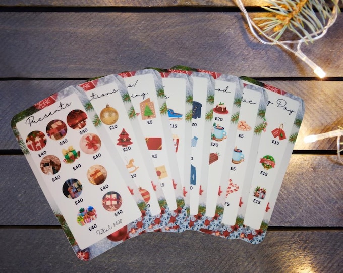 Cash saving challenge cards christmas bundle – cover, inserts, dashboards, and saving challenge cards for xmas 2025.