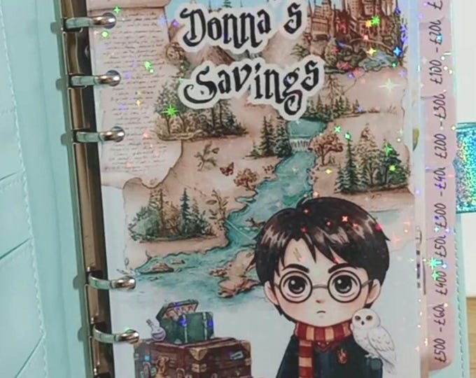 Wizard Themed Savings Binder. Cash stuffing. Save 800. Savings Trackers and Games