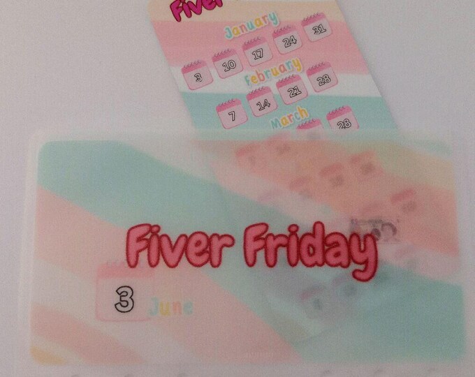 Fiver friday tracker card with matching vellum envelope to fit binder a6 size for cash stuffing. save a total of 260