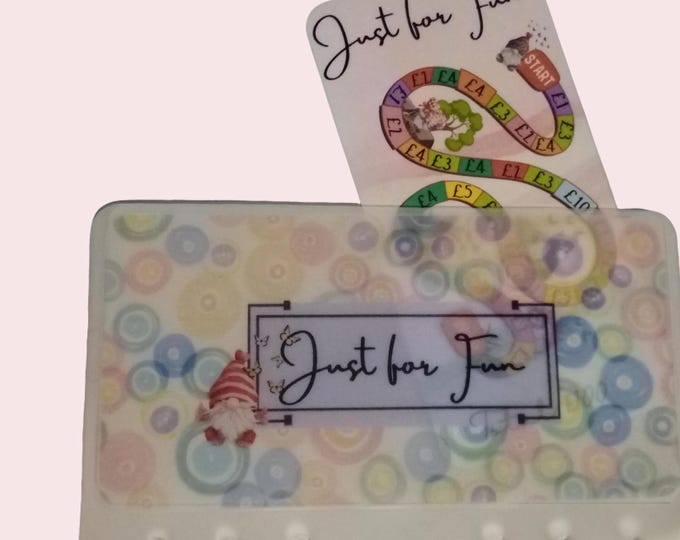 Just for fun saving challenge cards with matching vellum envelope to fit binder a6 size for cash stuffing. save a total of 100..