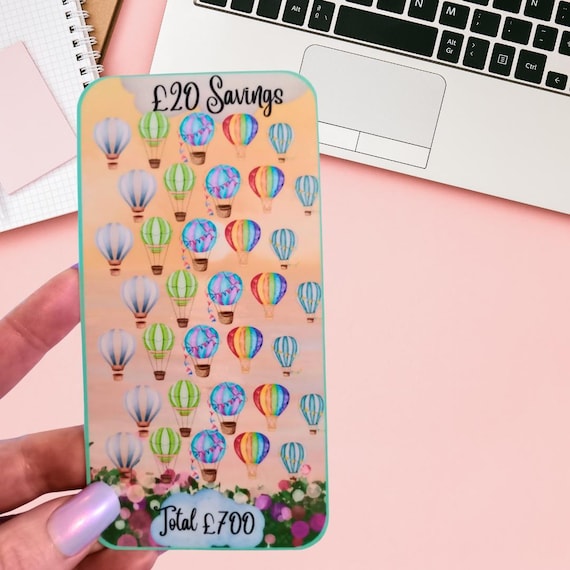 Cash Saving Challenge Cards for Cash Stuffing Binder A6 Size twenty Pound  Saver Card. Cash Stuffing. Save 700 Pounds - Balloon Design. - Etsy