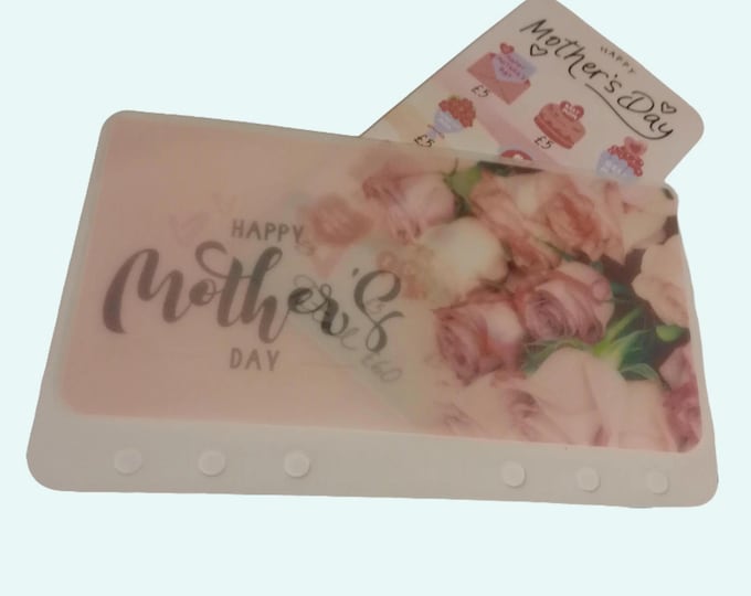 Mother's day cash saving challenge cards with matching vellum envelope to fit binder a6 size for cash stuffing. save 60.