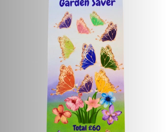Cash saving challenge cards for cash stuffing binder a6 size – garden savings card. cash stuffing. saves 60 (2 and 5)
