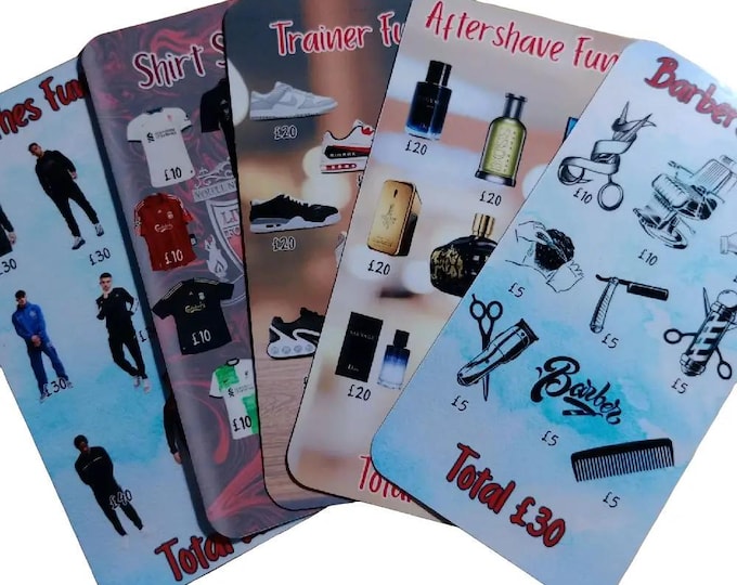 Teen boy savings bundle- trainers, barbers, football shirts, clothes, aftershaves and barbers trackers and vellums.
