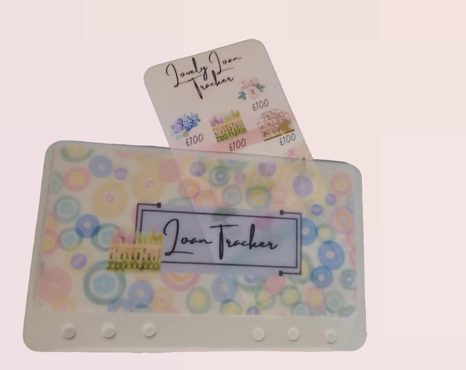 Lovely loan tracker challenge cards with matching vellum envelope to fit binder a6 size for cash stuffing. save a total of up to 10,000
