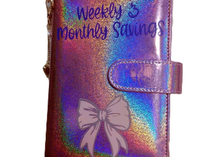 Weekly monthly savings binder. incl vellums weeks 1 to 5, bank to bank and buffer then your choice of categories and savings amounts.