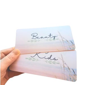 Tarjetas insertables para carpeta de efectivo tamaño A6: insertos para 12 fondos de emergencia populares (incluidos compras, gasolina, etc.) diseño de playa