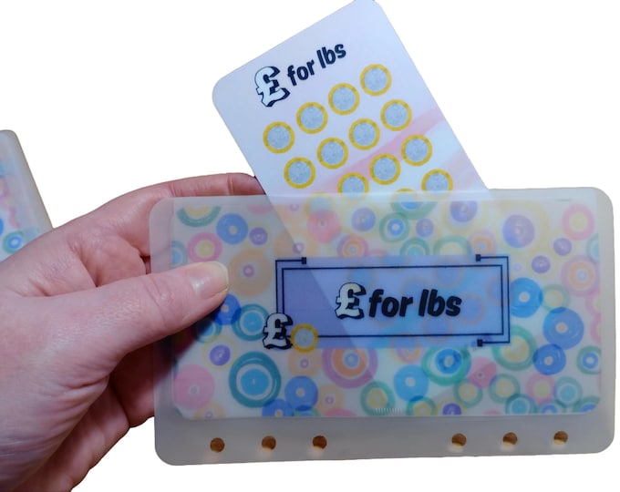 for lbs saver tracker card with matching vellum envelope to fit binder a6 size for cash stuffing. save a total of 28