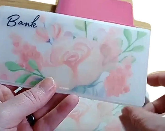 Vellum envelopes to hold cash - purse sized - personalise to suit your categories. set of 2. peony design.