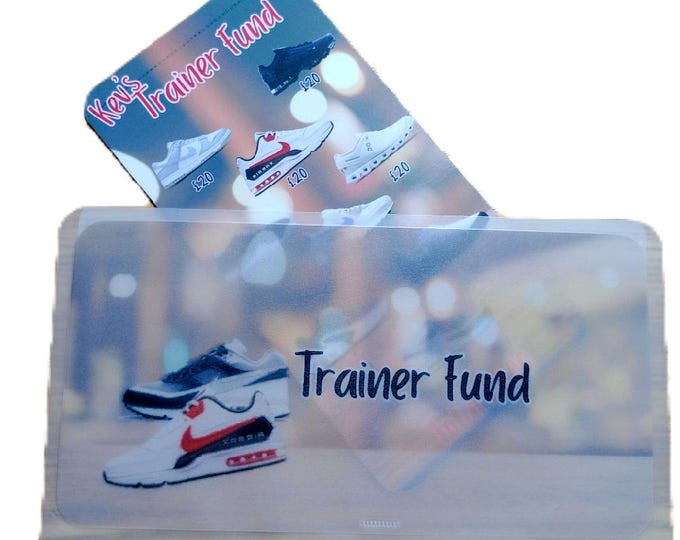 Trainer fund savings card and matching vellum. saves 200.