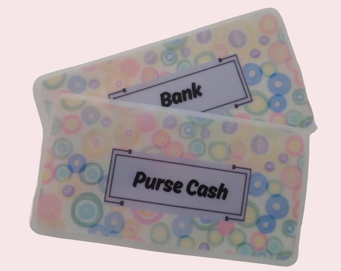 Vellum envelopes to hold cash - purse sized - personalise to suit your categories. set of 2. pastel design.