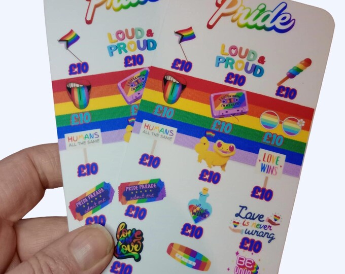 Pride cash saving challenge cards for cash stuffing binder a6 size – pride savings card. cash stuffing. saves 150 (10 icons))