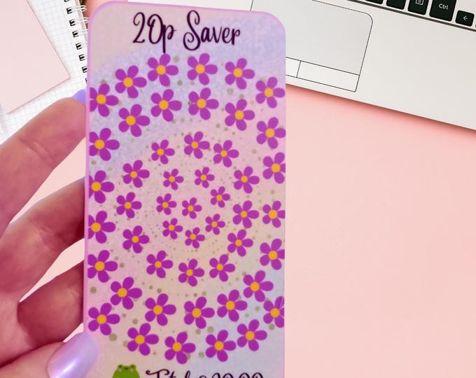 20p Saver Challenge Card – A6 Cash Stuffing Binder Insert, Reusable Savings Tracker