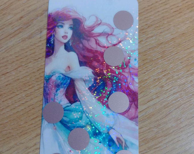 Set of 6 princess scratch off savin trackers with holographic overlay.