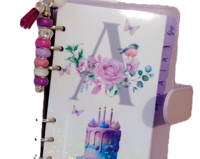 Purple butterflies birthday binder set. including up to eight personalised dashboards and vellums plus trackers.