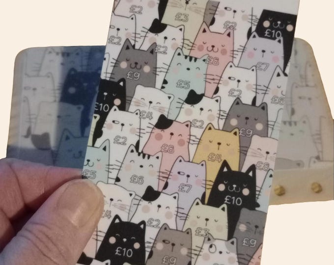 Kitty cash tracker card with matching vellum envelope to fit binder a6 size for cash stuffing. save a total of 180.
