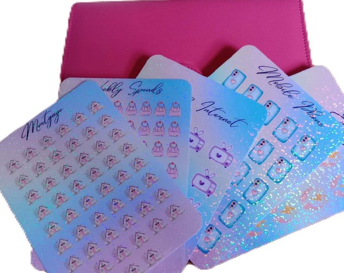 One month ahead binder set with cover and dashboards and matching vellum envelopes with a5 binder.  includes five personalised trackers.