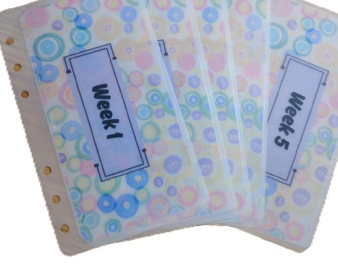 Vellum envelopes for cash stuffing binder a6 size – vellum envelopes for cash stuffing binder. (weeks 1-5 and back to bank) pastel swirls