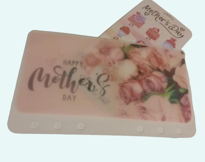 Mother's day cash saving challenge cards with matching vellum envelope to fit binder a6 size for cash stuffing. save 60.