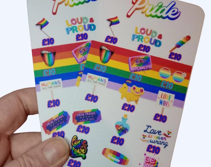 Pride cash saving challenge cards for cash stuffing binder a6 size – pride savings card. cash stuffing. saves 150 (10 icons))