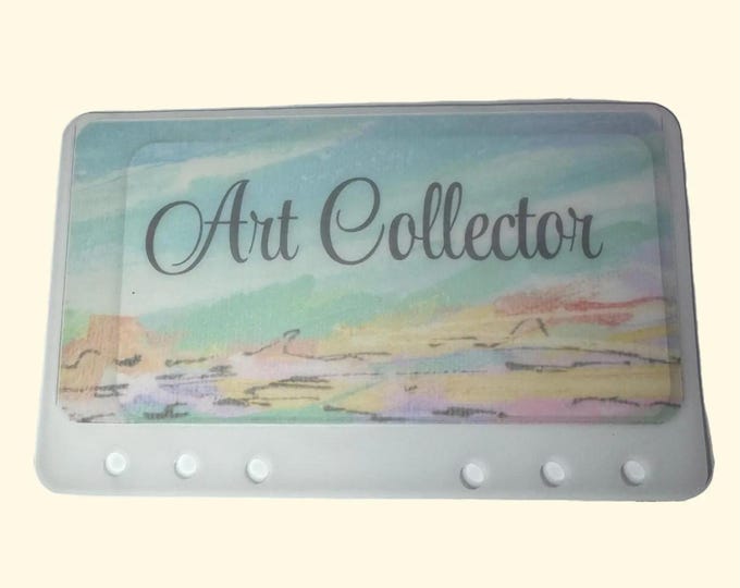 Art collector tracker card with matching vellum envelope to fit binder a6 size for cash stuffing. save a total of 100.