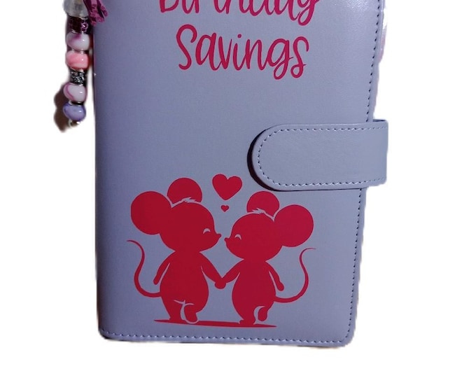 Gorgeous birthday savings binder set. personalised with your own categories and amounts