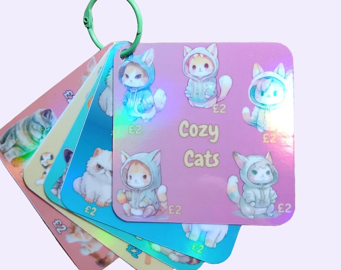 Mini savings challenge - cat themed. cozy cats, grumpy cats, cats in hats, chonky cats and cute cats - save 50 total (10 per saver x 5)