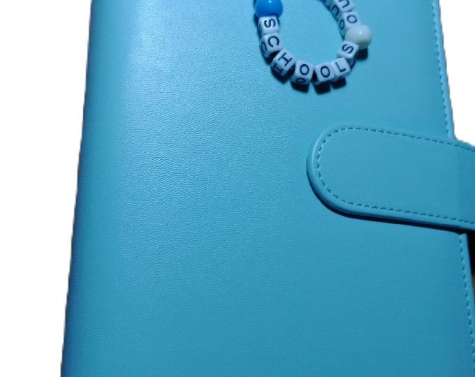 School holiday savings binder bundle. mint a6 binder including cover page and checklist, 6 trackers and 6 twin pocket matching vellums.