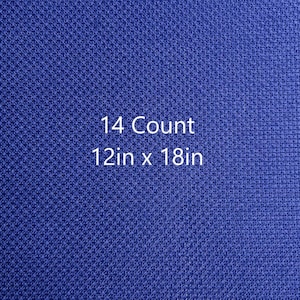 14 Count Aida Cloth Fabric, 12inx18in, Dark Royal Blue, Cross Stitch Fabric